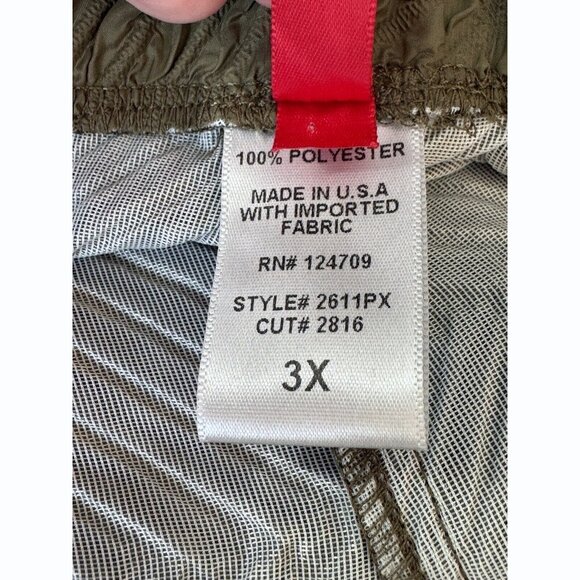 IC by Connie K Women’s 3X Textured Barrel Leg Cargo Pants Taupe Beige Utility - Picture 10 of 13